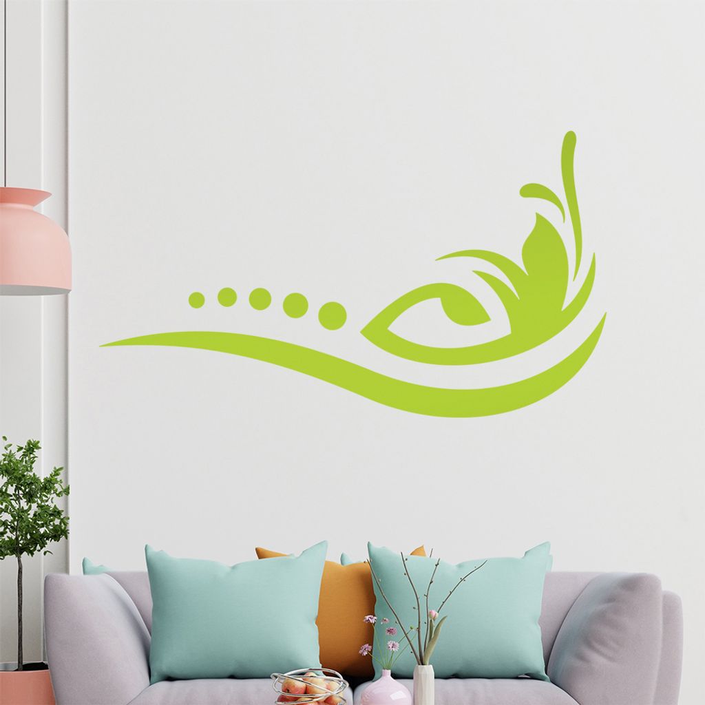 Blume - Linien Punkte Wandtattoo in 6 Größen - Wandaufkleber Wall Sticker - Dekoration, Küche, Wohnzimmer, Schlafzimmer, Badezimmer