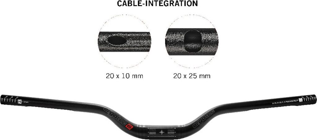 Ergotec Lenker Riser Bar 50i 35.0/ 780/ 50 interne Kabelführung