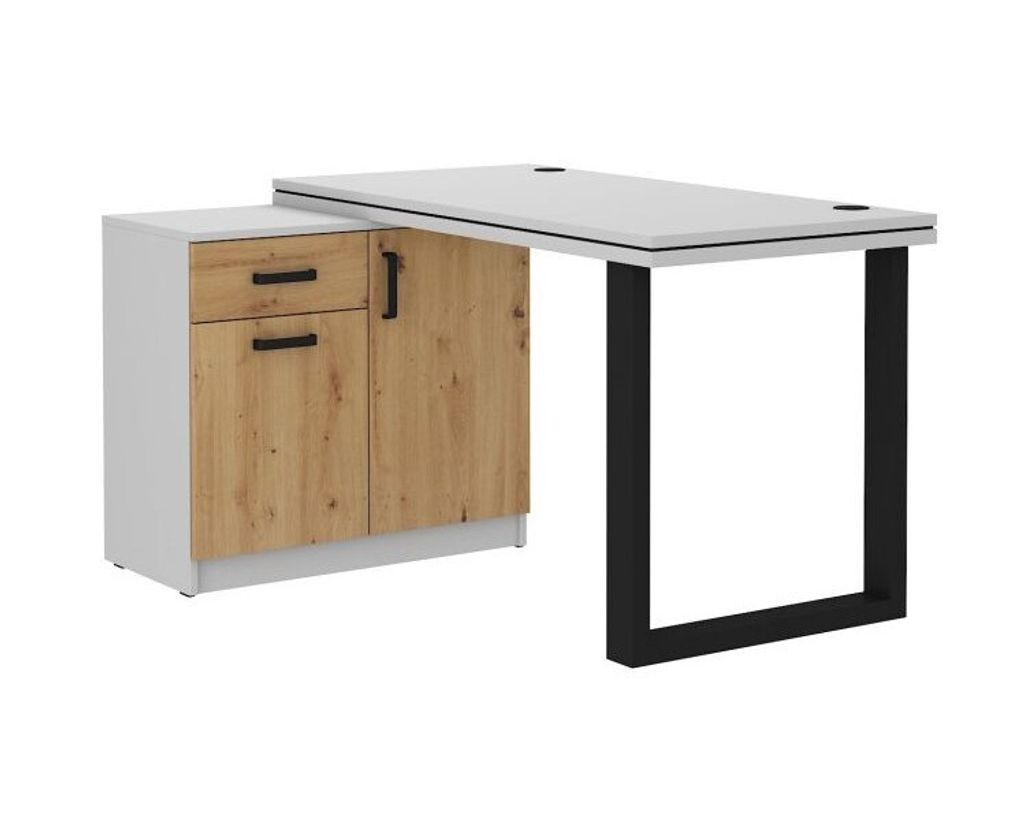 Schreibtisch mit Schrank MABAKA 2 – Grau / Eiche Artisan