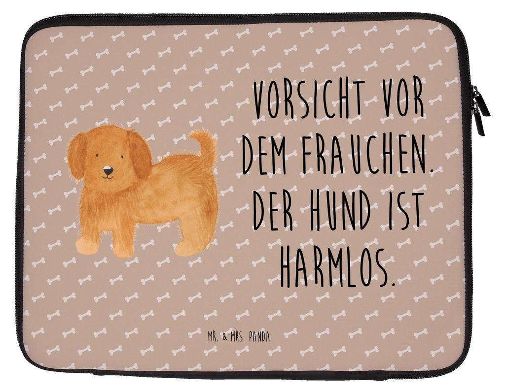 Mr. & Mrs. Panda Laptop Hülle Hund Flauschig 20 x 28 cm - Hundeglück - Geschenk, Hundebesitzer, Computertasche, Laptoptasche, Tasche, Laptophüll...