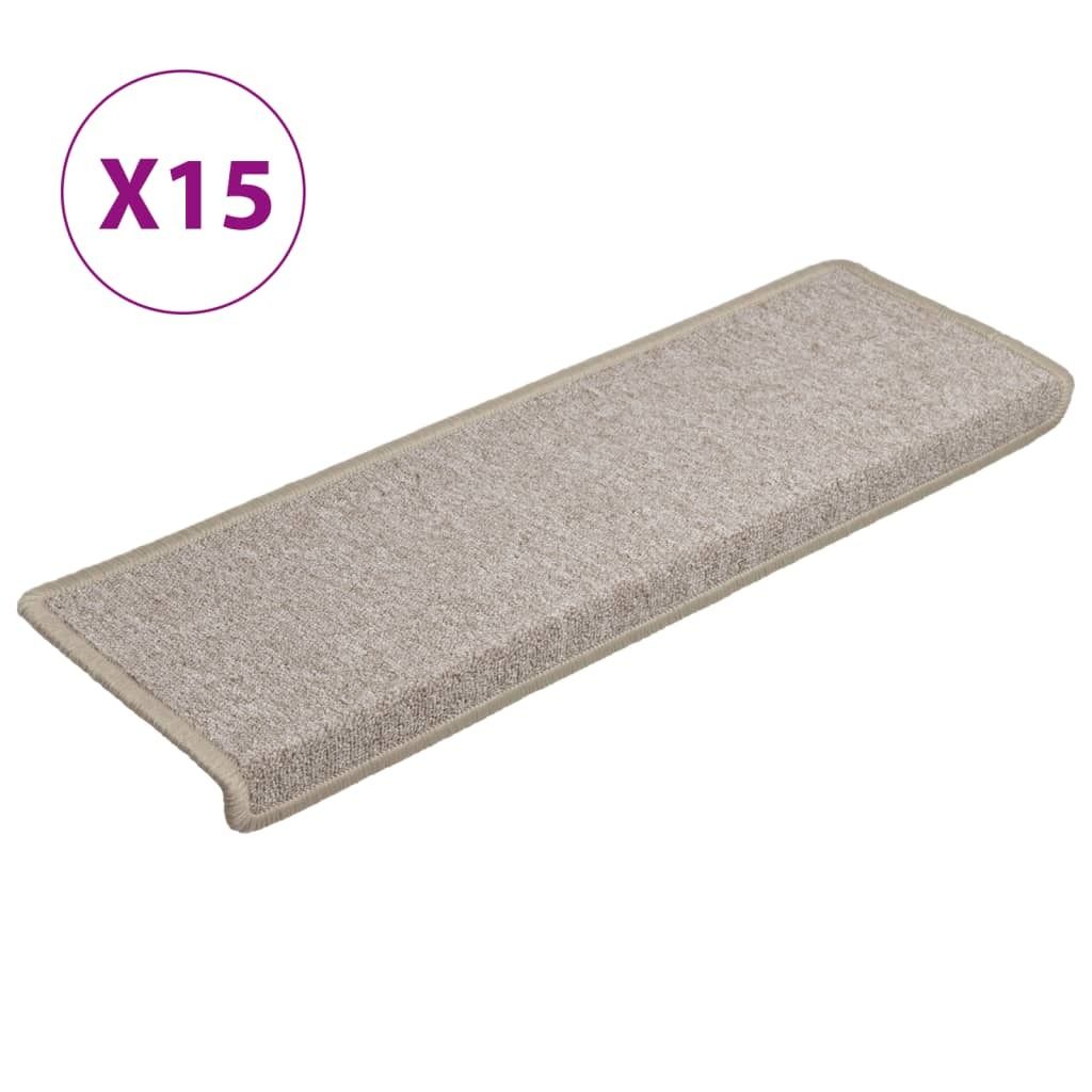 Stufenmatten 15 Stk. 65x21x4 cm Taupe Rechteckiger Rand