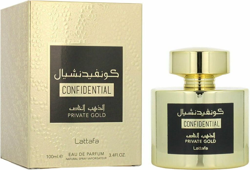 Parfüm Unisex Lattafa EDP Confidential Private Gold 100 ml Produktbild 