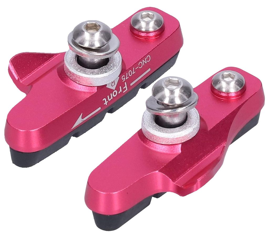 ZTTO Rennrad Bremsbeläge Fahrrad CBrake NoNoise NoSkid Gummiblöcke Ersatz (Rot)