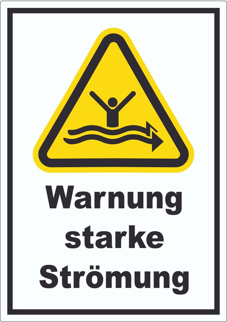Aufkleber Warnung starke Strömung A9 (37x52mm)