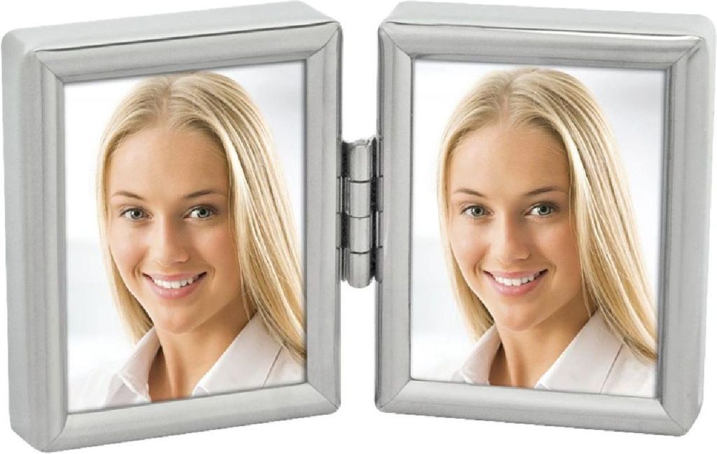 ZEP podwójna mini ramka na 2 zdjęcia 3,5x4,5 cm srebrna Zdjęcie produktu 
