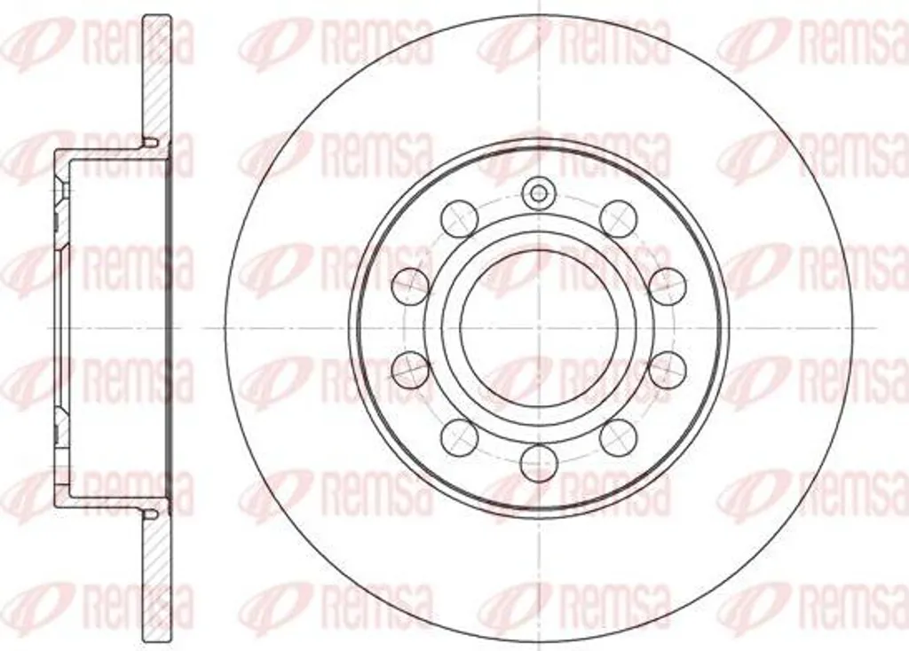 Disque de frein REMSA 6650.00 OE 1K0615601L pour Golf V VI et Audi A3