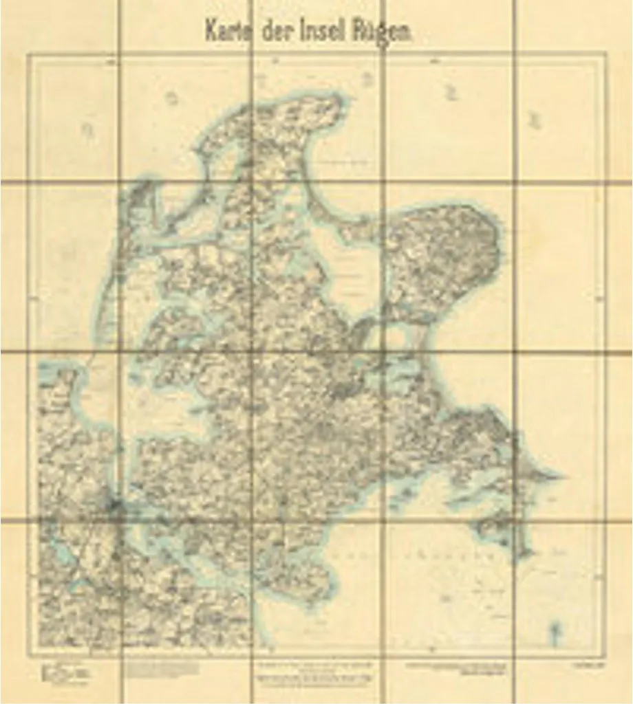 Carte de Rügen 1889 haute résolution - Papier premium finition roulée