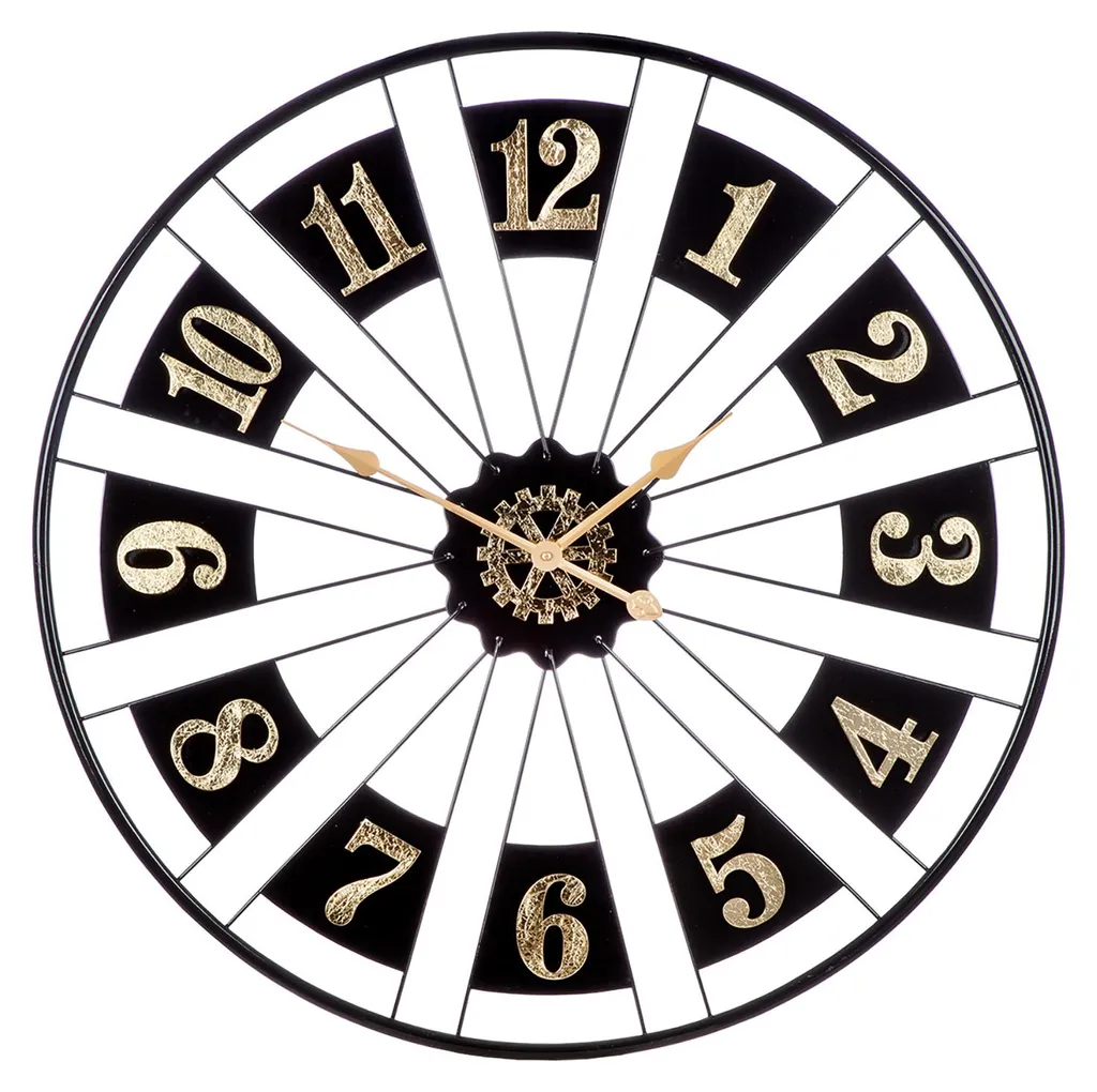 Grande horloge murale métal noir 80 cm style industriel chic Passage