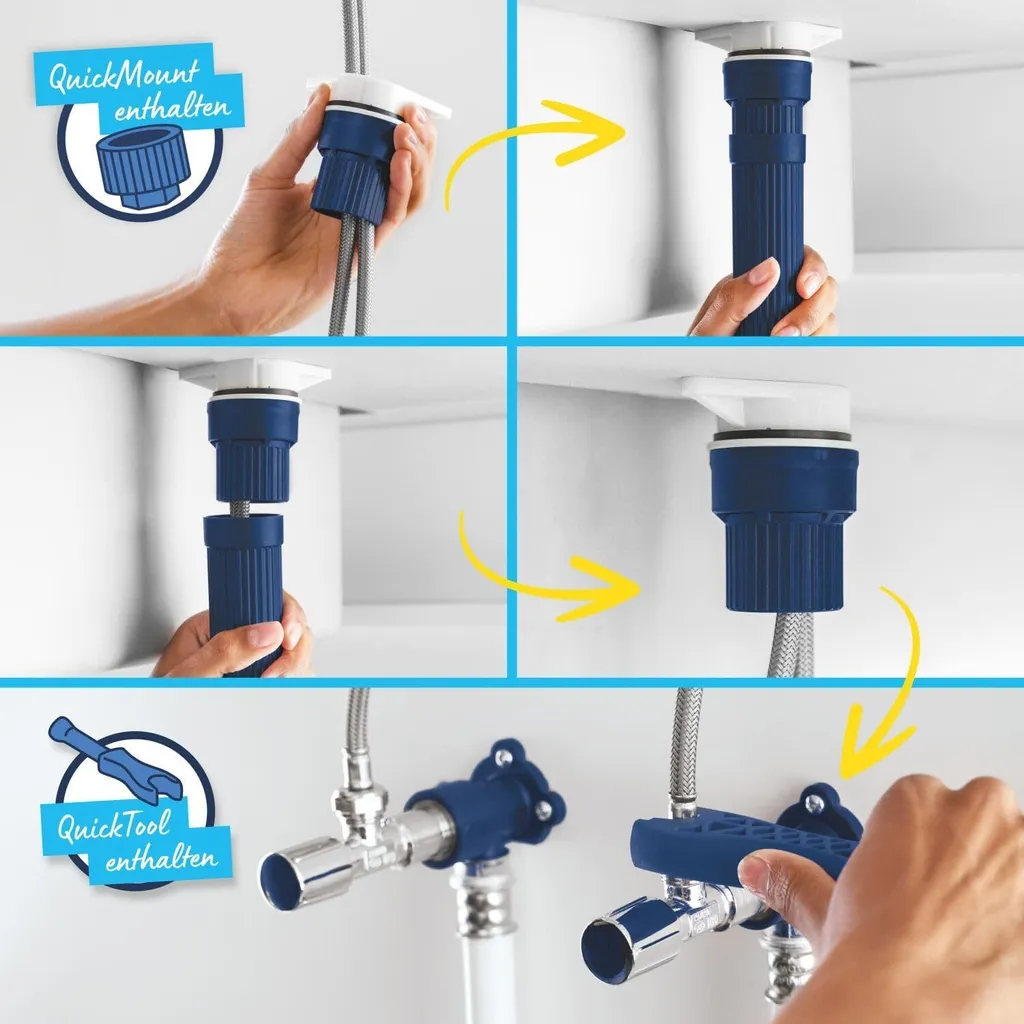 Mitigeur Evier Grohe Get Chrome avec Bec Pivotant et Douchette 2 Jets - 14