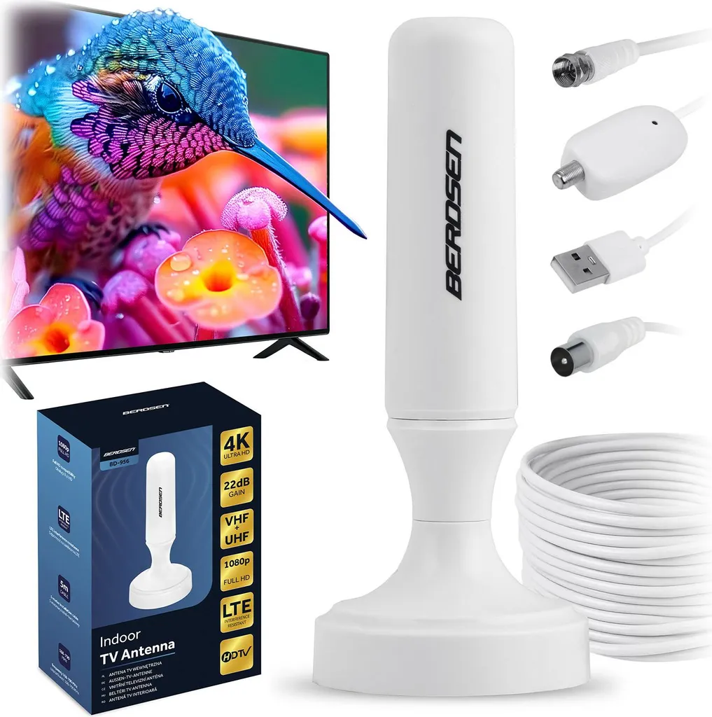 Ricezione Segnale TV Ottimale con Berdsen BD-956 Antenna 4K 360°