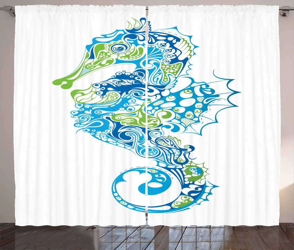 Tenda Soggiorno Abakuhaus 280x175 cm Blu e Verde Satinata