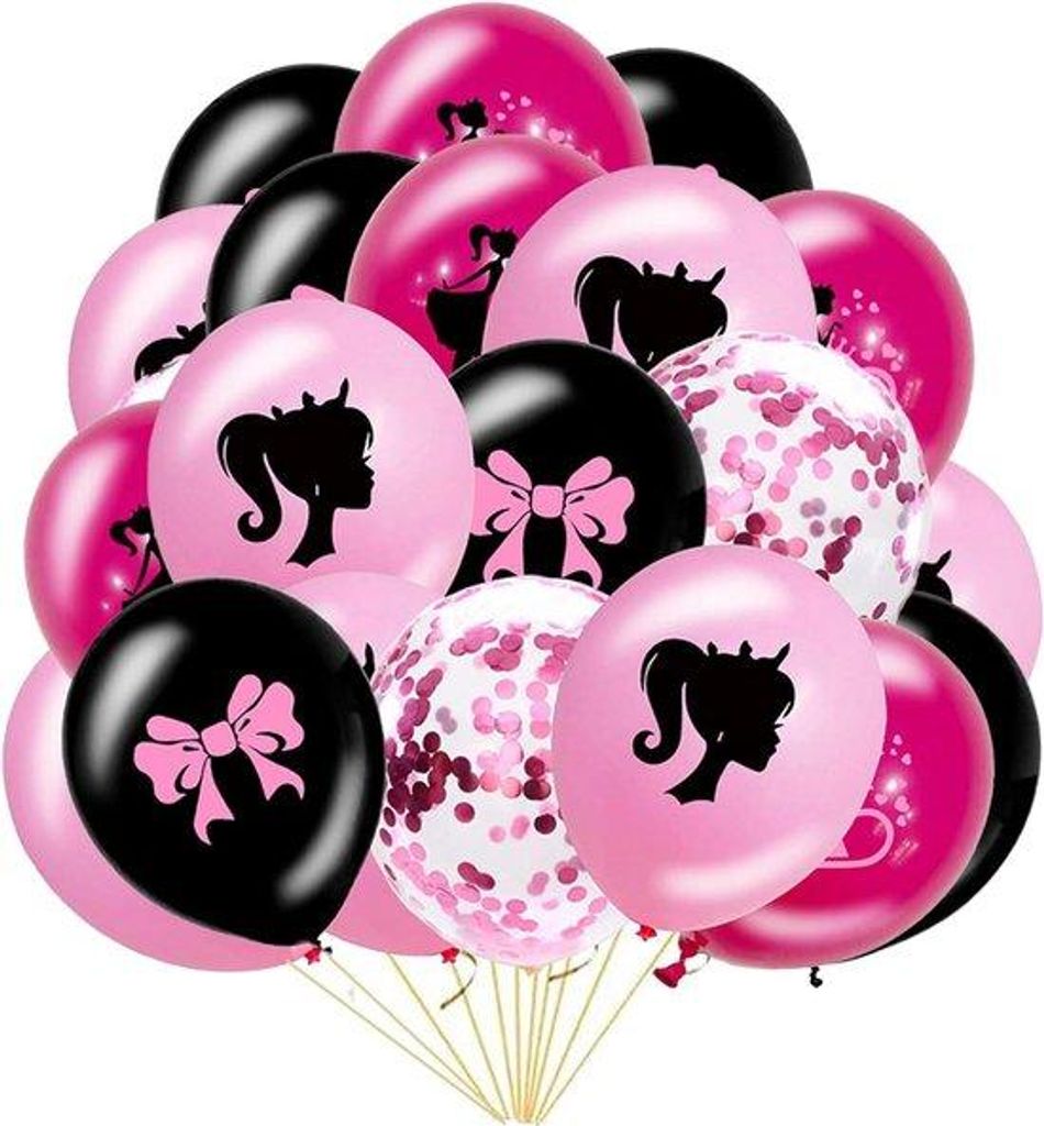 Rosafarbene Mädchen Geburtstagsfeierballons - 20 Stück Latexballons für ein Prinzessinnenfeierdekoration mit Barbie-Thema