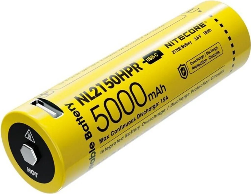 Batterie 21700 Nitecore NL2150HPR 5000 mAh Idéale Lampe de Poche LED