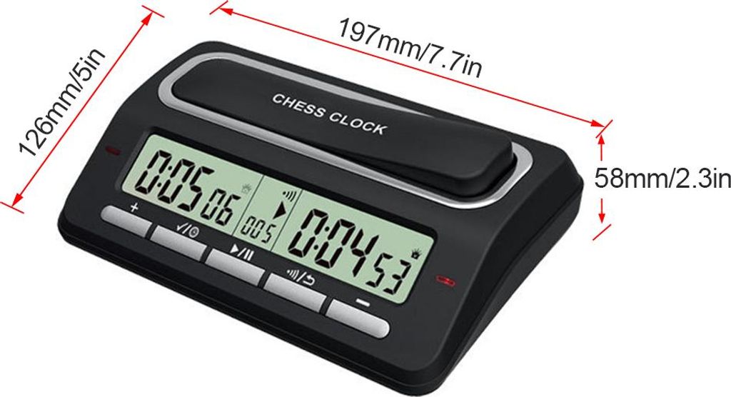 Digitaler Schachuhr-Spieltimer mit LED-Anzeige. 39 voreingestelltes Zeitsystem für internationale Spiele