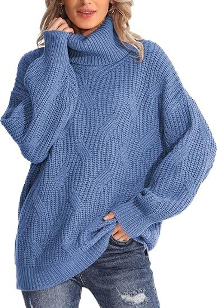 Damen Chunky Cable Strick Rollkragenpullover - Weicher, Produktbild 