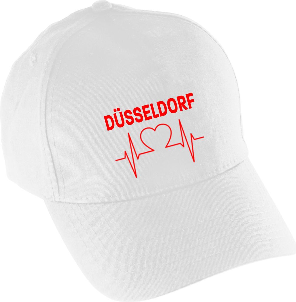 multifanshop Baseballcap - Düsseldorf - Herzschlag, weiß, Größe one size