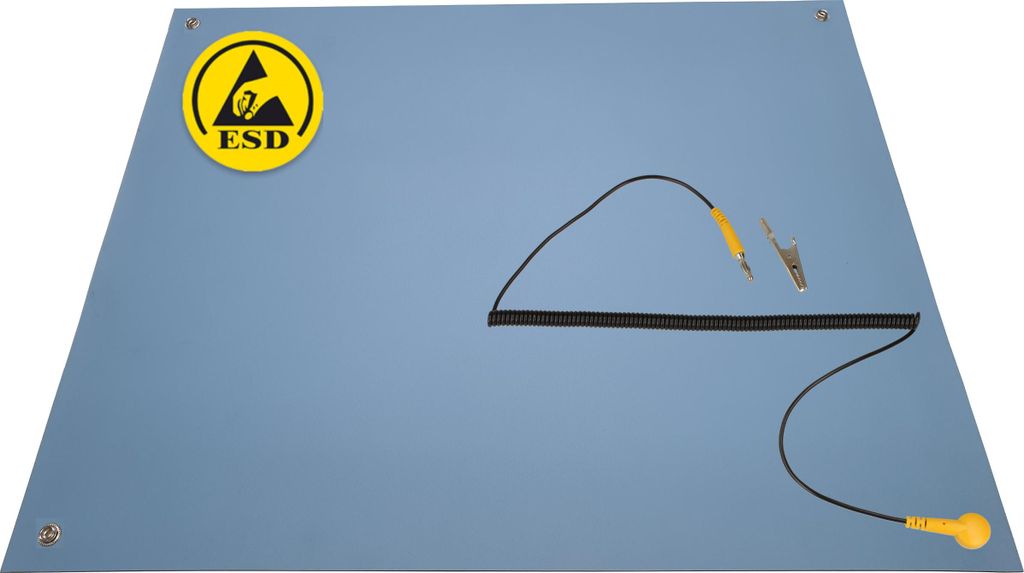 Minadax ESD Matte 60 x 40cm Antistatik Tischmatte + Anschlusskabel