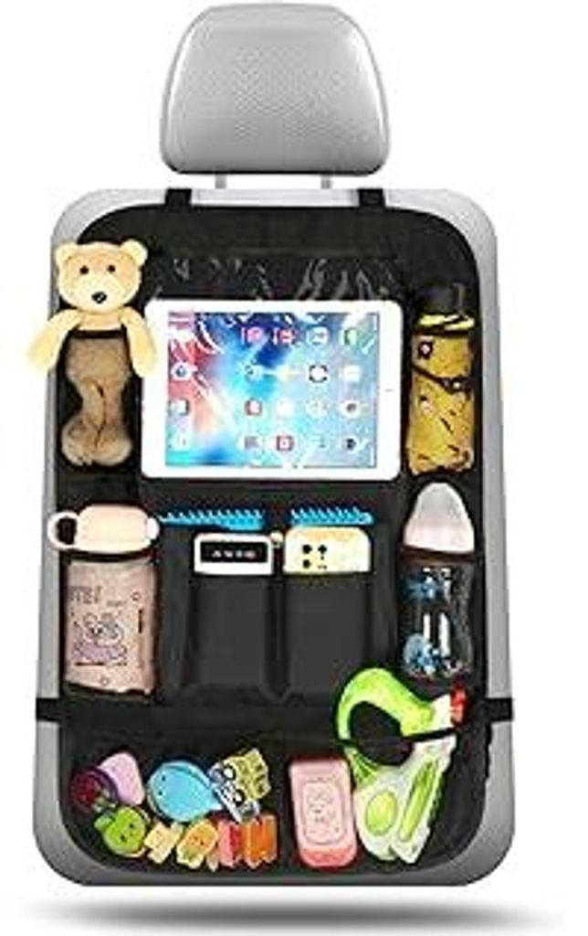 Rückenlehnenschutz Auto Kinder Stärke-Upgrade, Autositz Organizer mit 10 Aufbewahrungsbeuteln, Auto Organizer Kinder Leicht Zu Reinigen, Wasserdi...