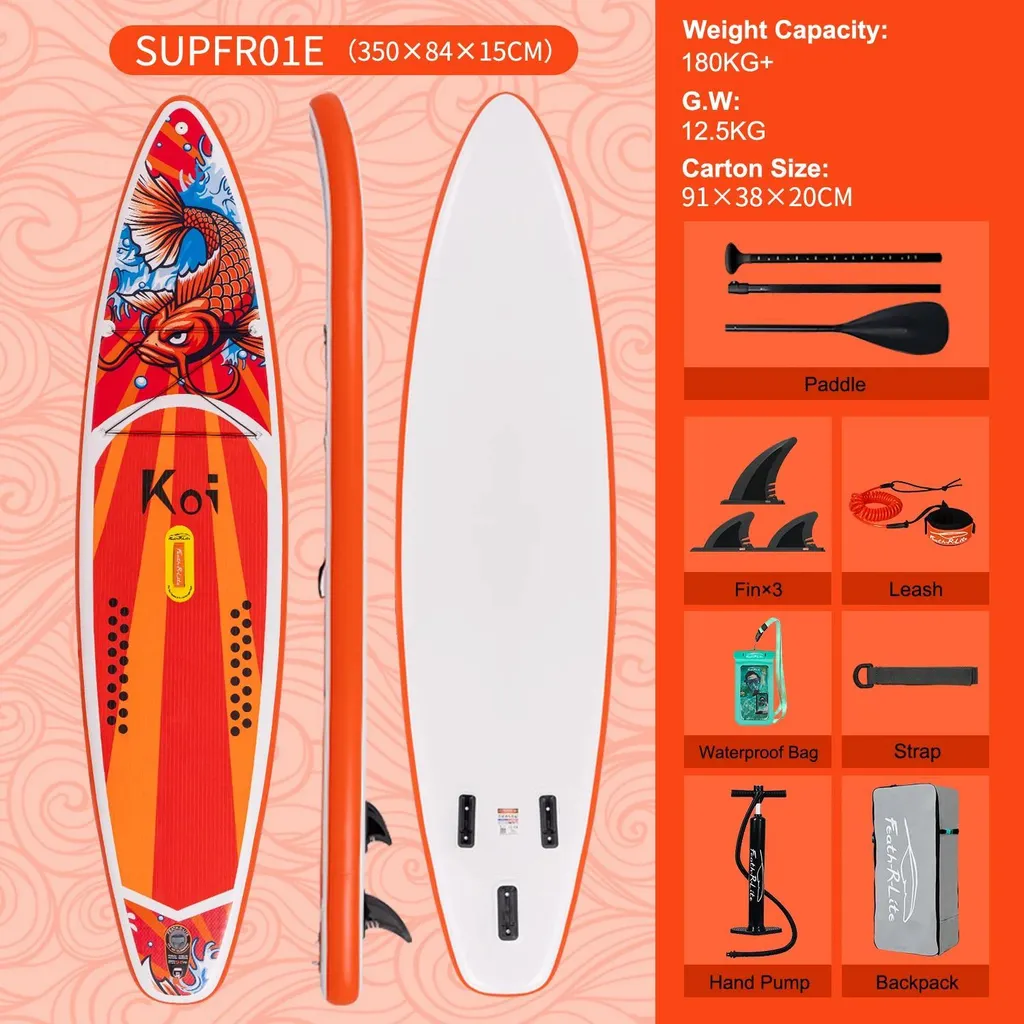Planche de SUP 335 cm en PVC Rigide avec Kit de Navigation pour Débutant