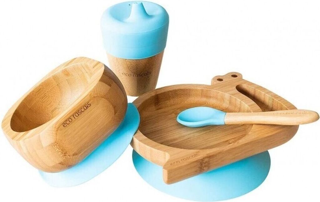 Schnecken-Bambus-Geschenkset, blau, Ecorascals Produktbild 