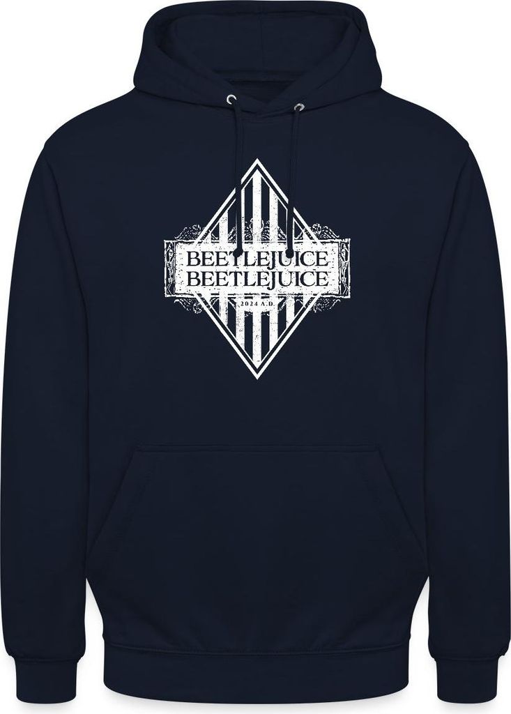 Spreadshirt Beetlejuice 2 Logo Uni Hoodie, M, Navy