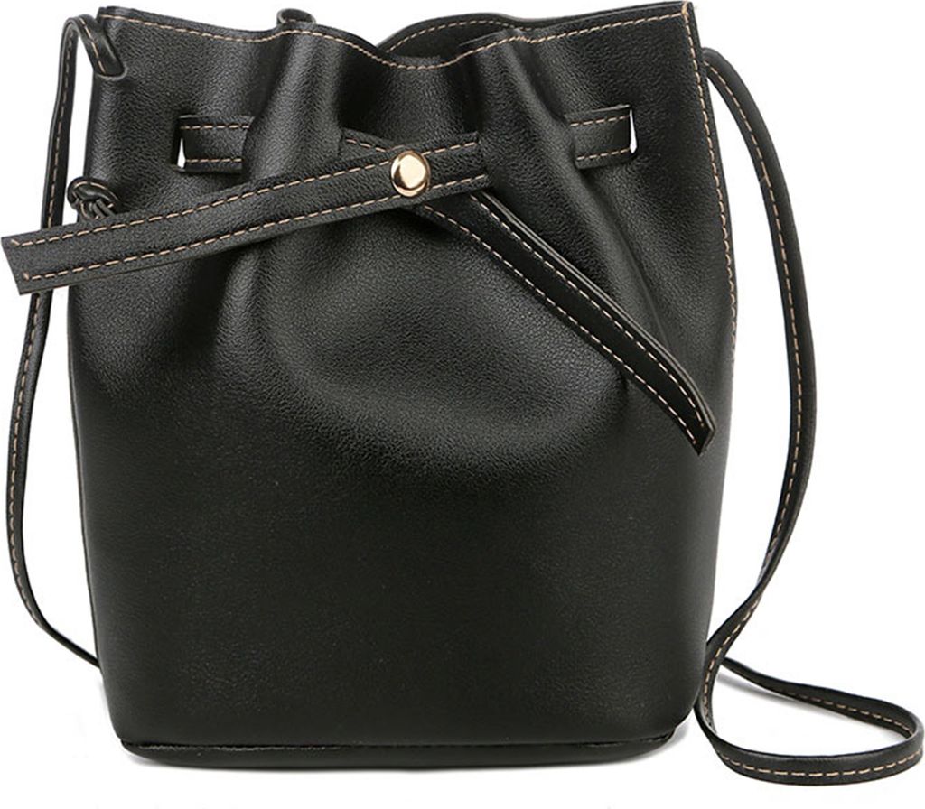 Damen-Beuteltasche, einfarbig, Kunstleder, große Kapazität, Kordelzug, lässig, wasserdicht, Damen-Umhängetasche, Geldbörse für den Alltag