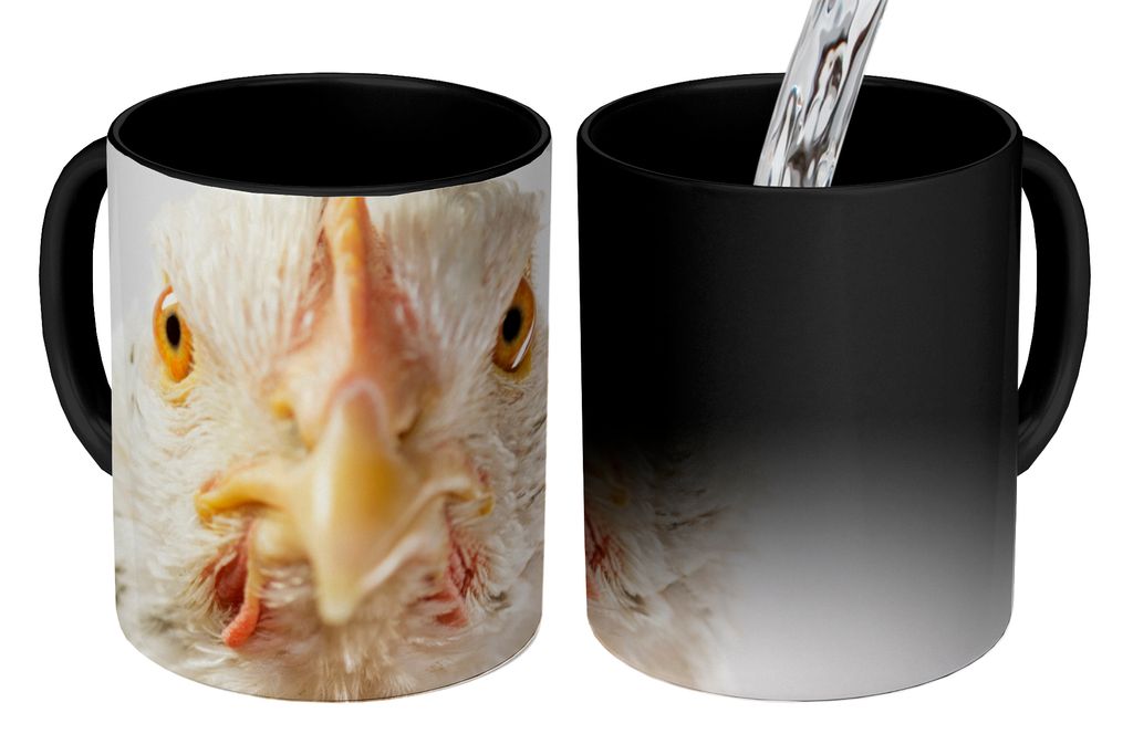 KitchenYeah Zauber Tasse Zaubertasse Magic Huhn - Vogel - Schnabel 350 ml Farbwechsel Becher Geschenk Geschenkidee - Magic-Tasse - Fototasse - Ke...