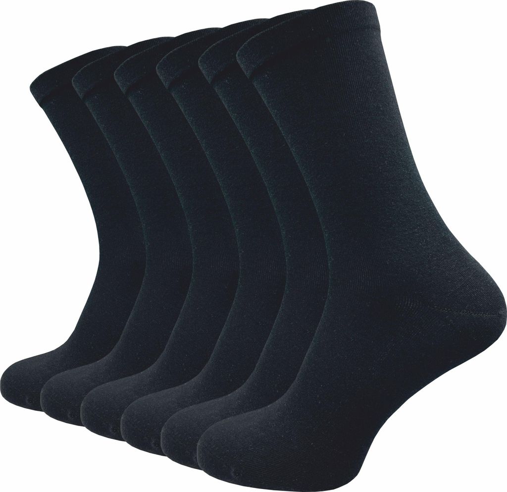 Gawilo Diabetikersocken ohne Gummi & ohne Naht | Hochwertiges & feines Maschenbild | Herren (6 Paar), Schwarz / 39 - 42