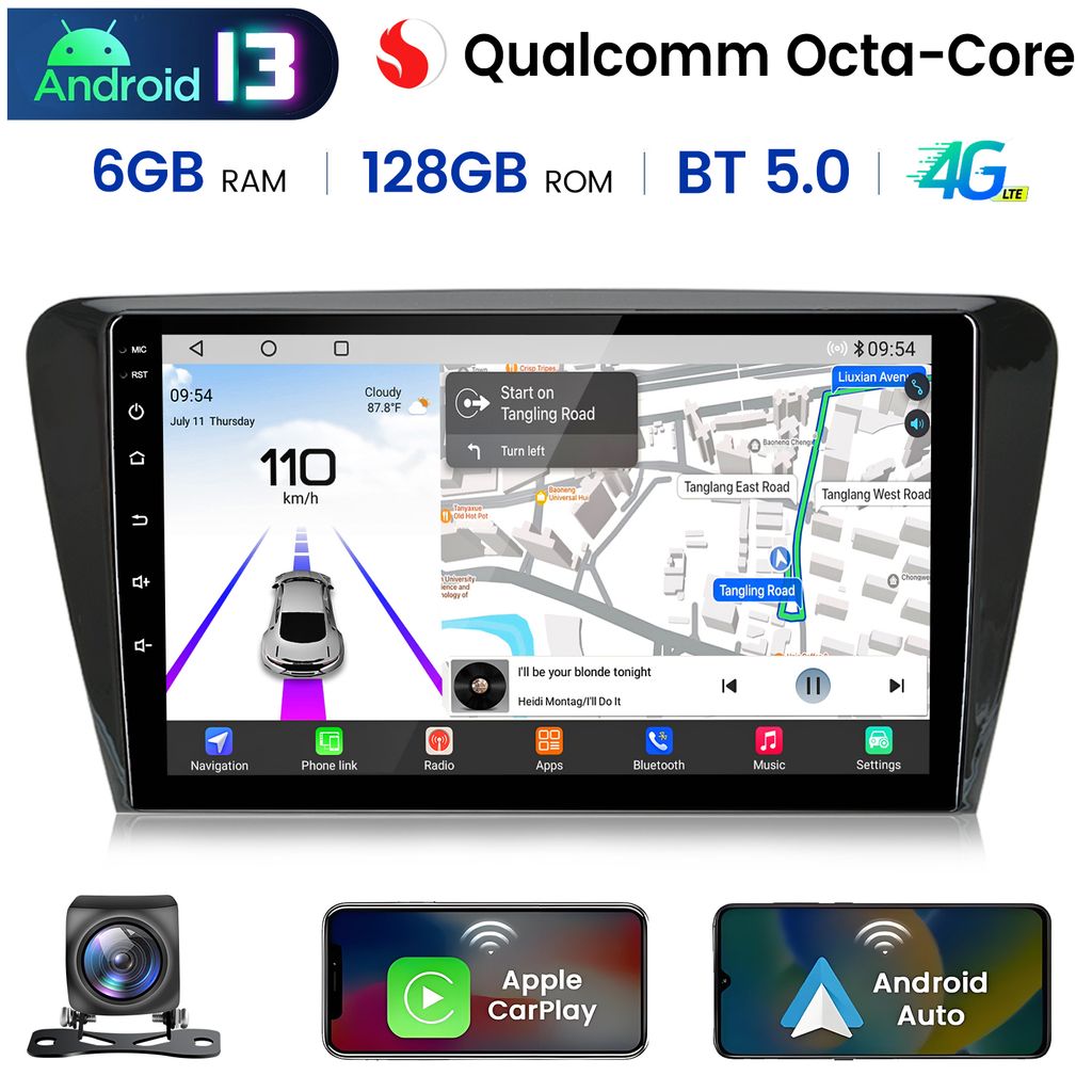 Autoradio CarPlay Android Auto Pour Skoda Octavia Image du produit 