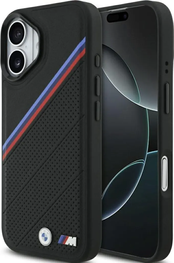 Custodia per Iphone 17 Bmw M Tricolore Logo in metallo Magsafe - Czarne