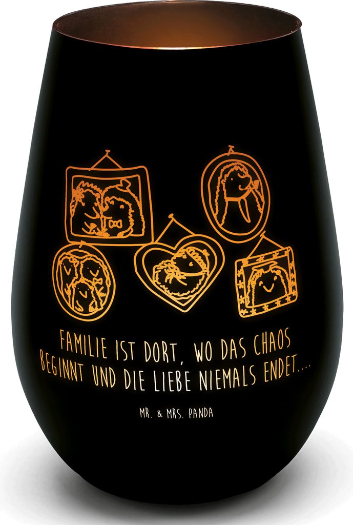 Mr. & Mrs. Panda Laterne Igel Familie - Schwarz - Geschenk, Produktbild 