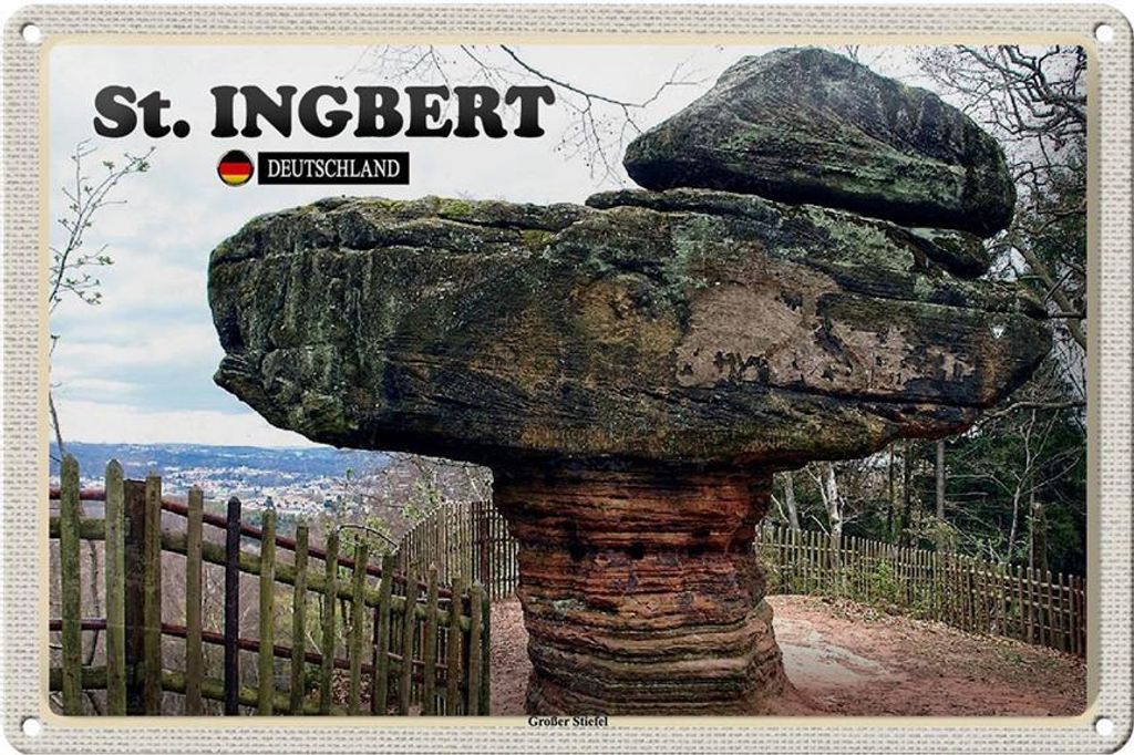 Blechschild Städte St. Ingbert Großer Stiefel Trip 30x20cm