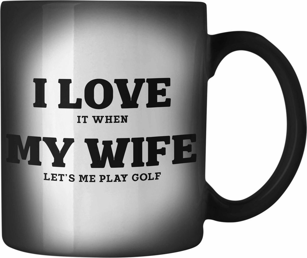 Trendation - I love It When My Wife Lets Me Play Golf Farbwechsel Zauber-Tasse Geschenk für Golfspieler Geschenkidee Männer Witzig Golfer Spruch ...