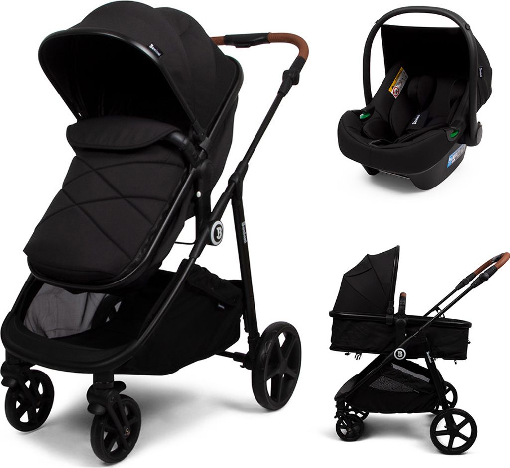 Baninni 3-in-1 Multiständer Kinderwagen mit Autositz Nelia Schwarz