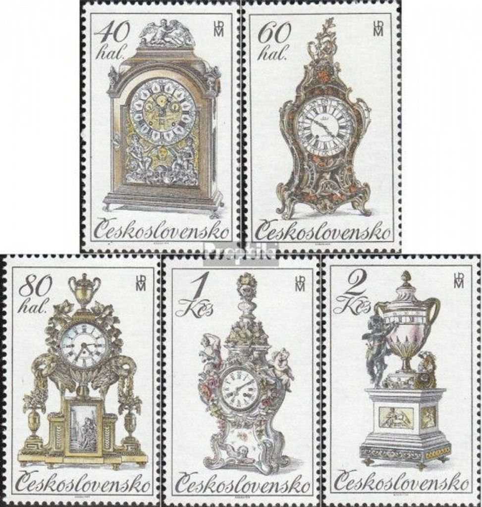 Briefmarken Tschechoslowakei 1979 Mi 2529x-2533x (kompl.Ausg.) postfrisch Uhren