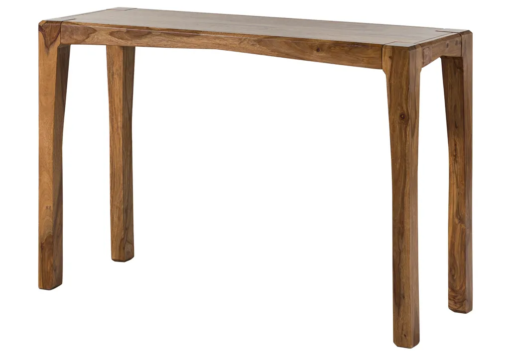 Table console ANCONA en bois exotique sheesham brun laqué 120 cm