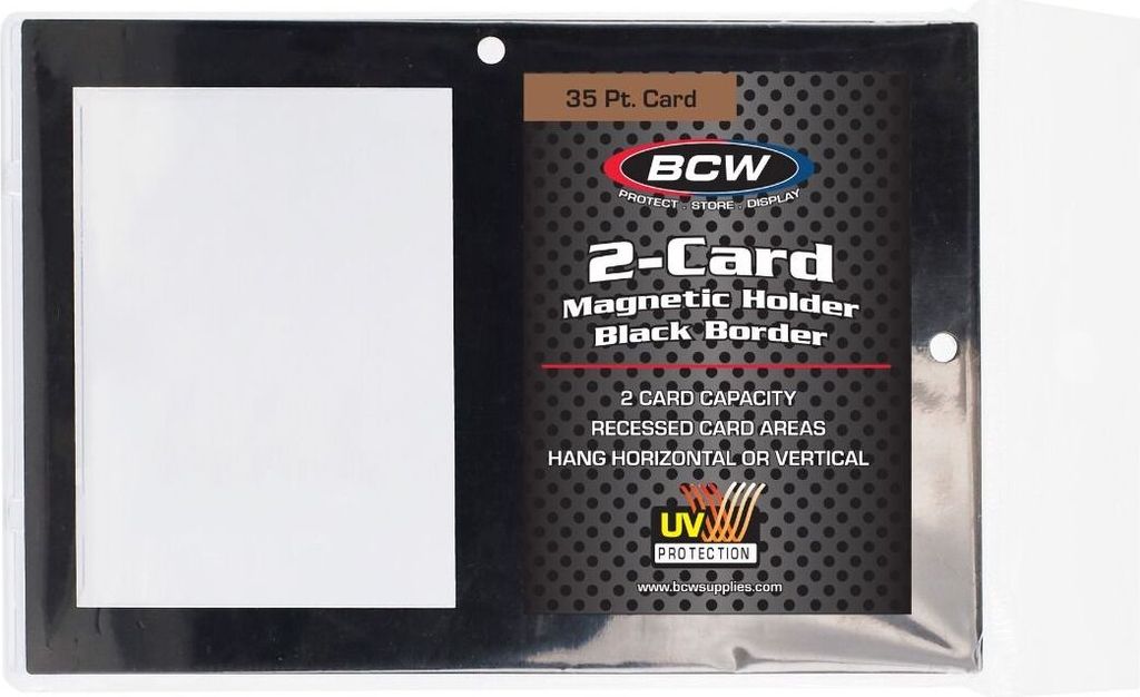 BCW Magnetic Card 2-Card Holder Black Border 35pt