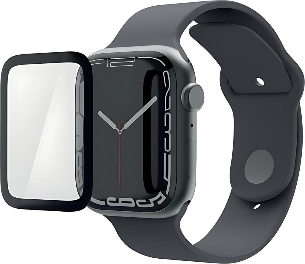 Displayschutz "Super Hybrid" für Apple Watch 7/8/9, 45 mm, Montagehilfe (00222769)