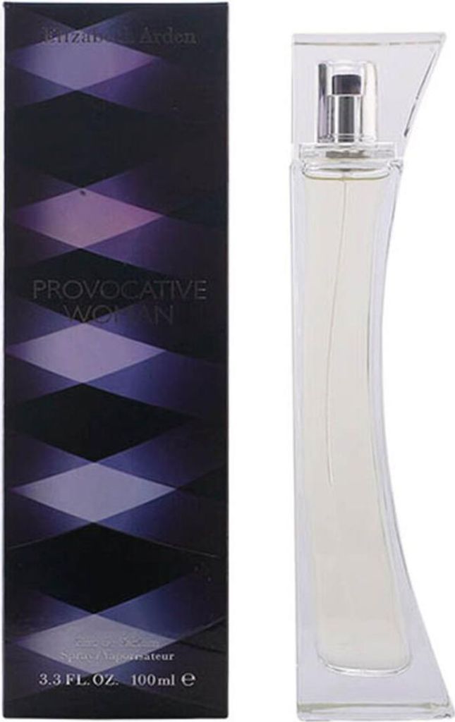 A perfume bottle and its packaging are displayed side-by-side against a white background.