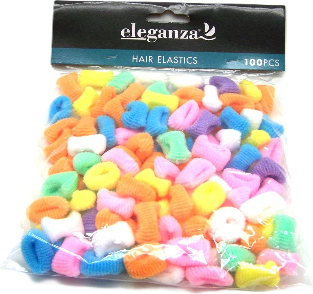 Haargummi Zopfgummi 100 Stück bunt klein Elastisch Zopfband Produktbild 