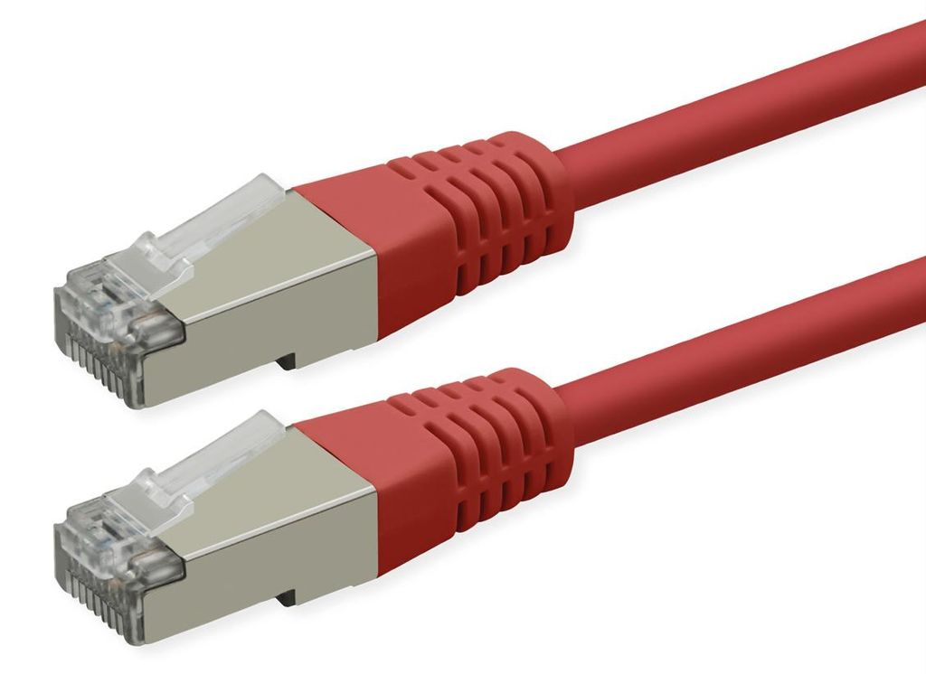 ROLINE Patchkabel Cat.6 (Class E), PoE, S/FTP (PiMF), rot, 5 m