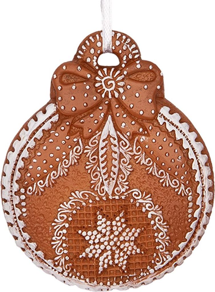 Clayre & Eef Weihnachtsanhänger 8x2x10 cm Braun Kunststoff