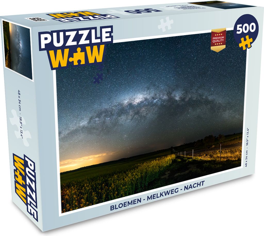 MuchoWow Puzzle 500 Teile Blumen - Milchstraße - Nacht - 500 Teile - Kinder - Selberbauen - Puzzlespiele