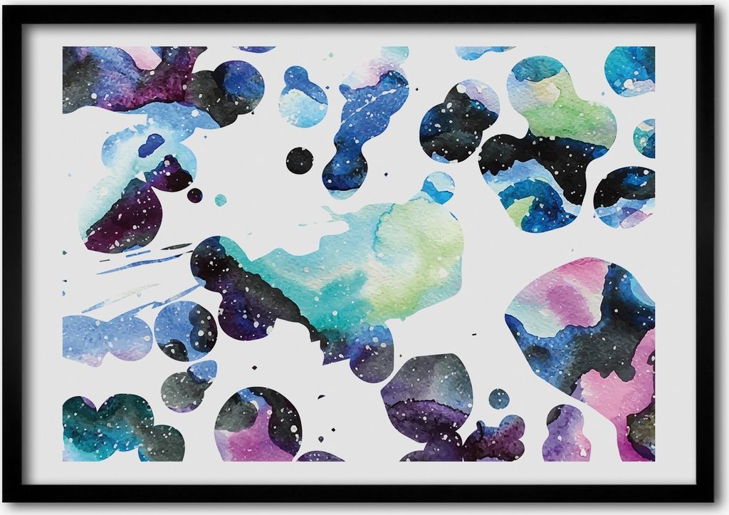 Bild - Bilder - Bilderrahmen - 70 cm x 50 cm - MDF-Rahmen, Wandkunst Farbe Galaxie