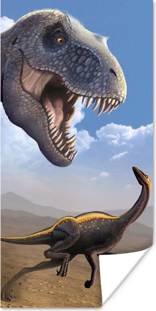 MuchoWow Poster Dino - Wildlife - Zeichnung - Kinder - Kinder - Kinder 60x120 cm - Wandschmuck