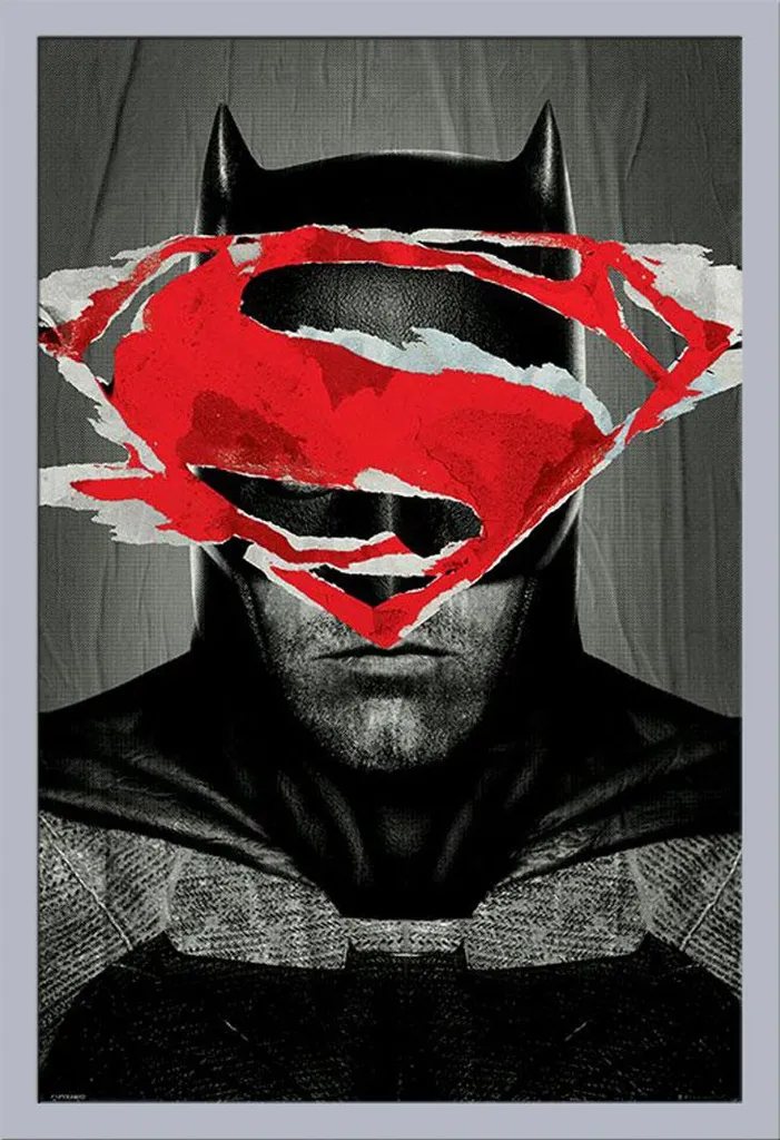 Quadro Batman vs Superman Moderno - Cornice Argento Shinsuke 61x91.5