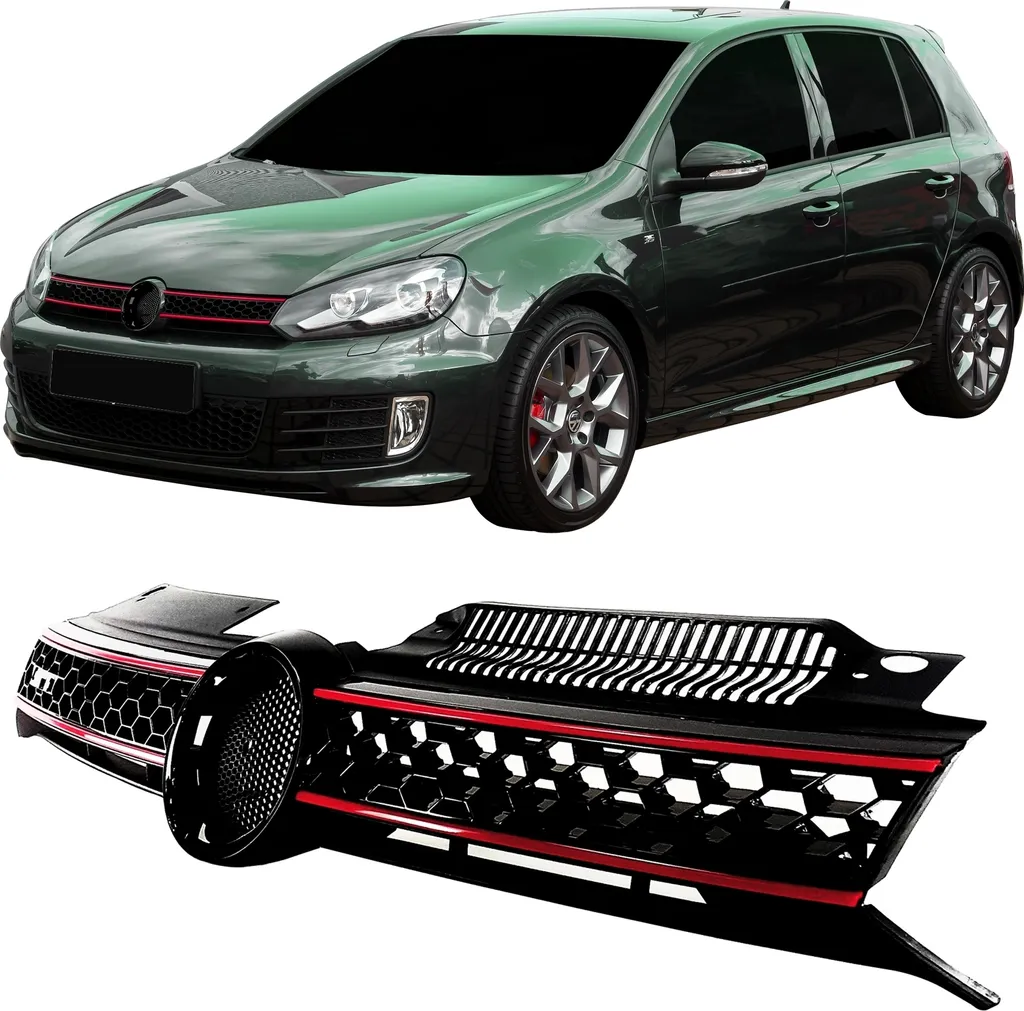 Grille de Calandre GTI Golf 6 VI Nid d'Abeille Noir et Rouge 2008-2012