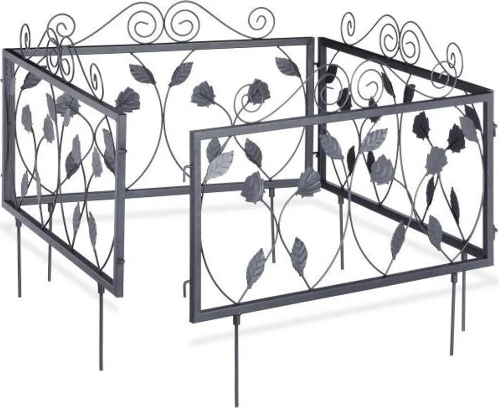 Clôture de jardin décorative vintage 4 panneaux pour bordure et parc
