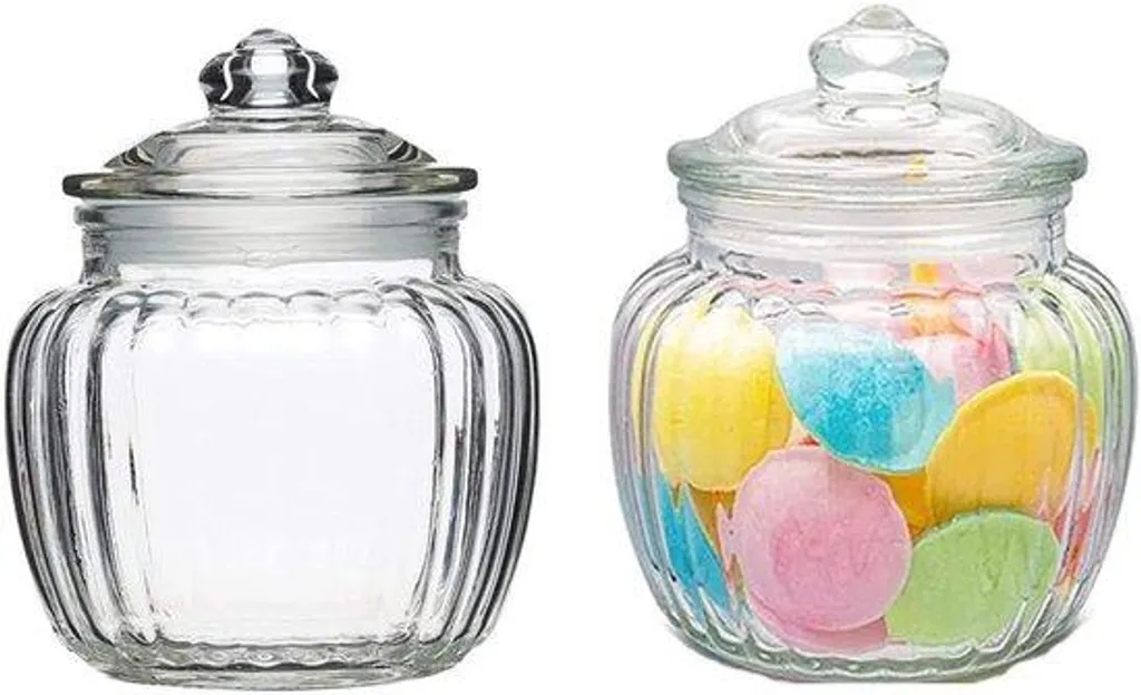 2 Bocaux verre 650ml hermétiques - Conservation vrac & Décoration rétro