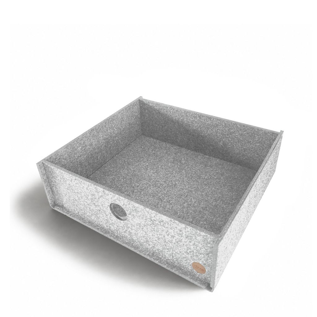 Aufbewahrungsbox CARGA Filz 35 x 38 x 12 cm ohne Deckel in hellgrau meliert